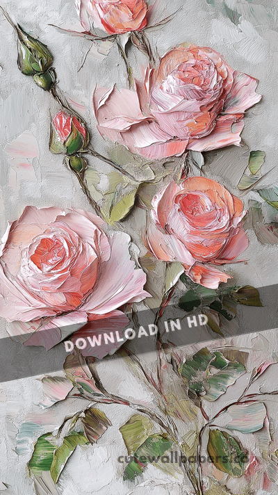 Flower Impasto Roses