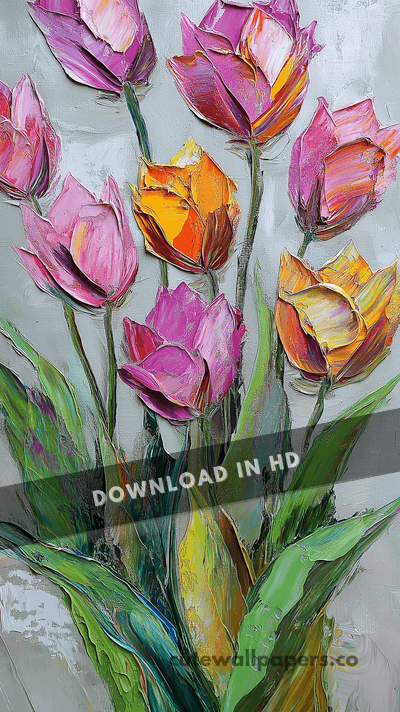 Flower Impasto Tulips